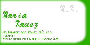 maria kausz business card